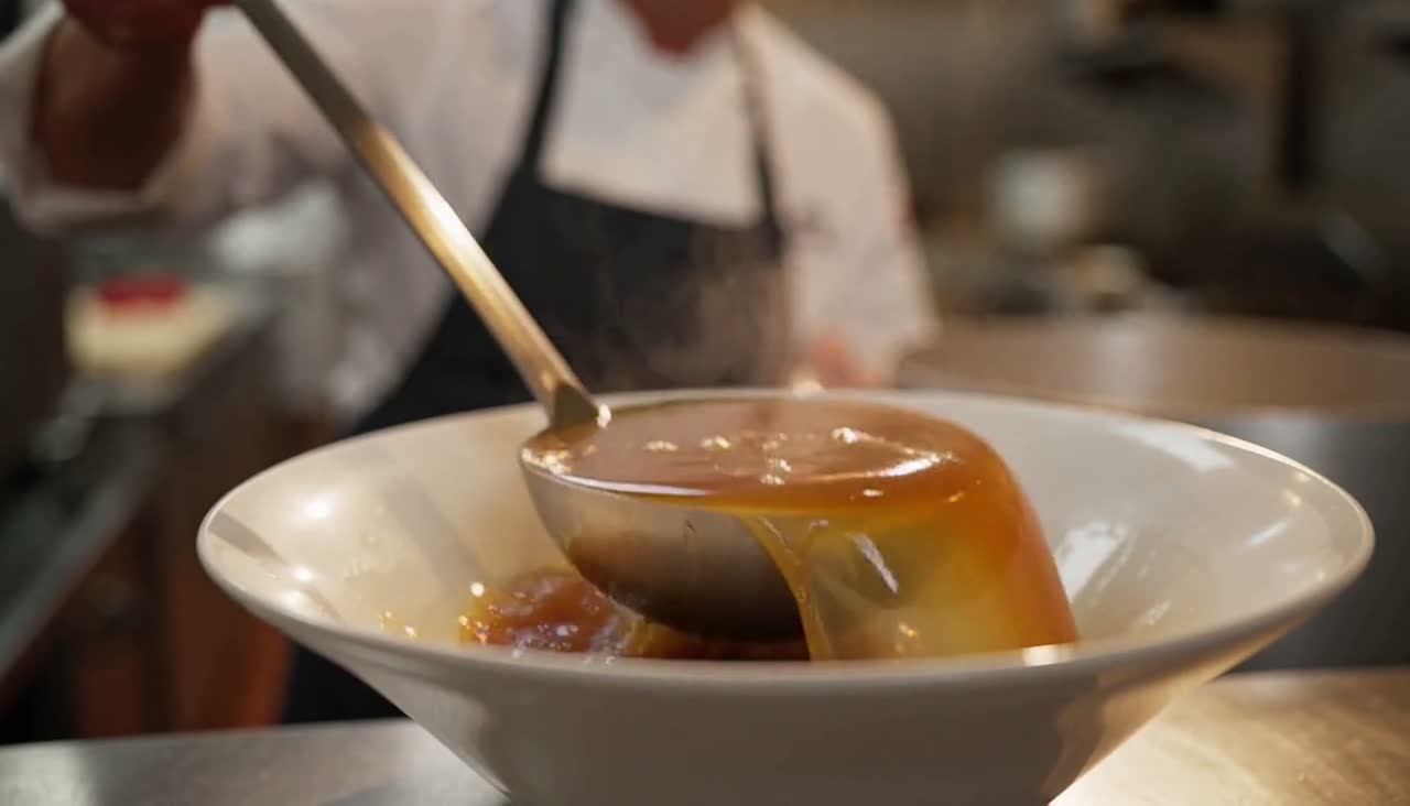 Shot 3: the broth pour